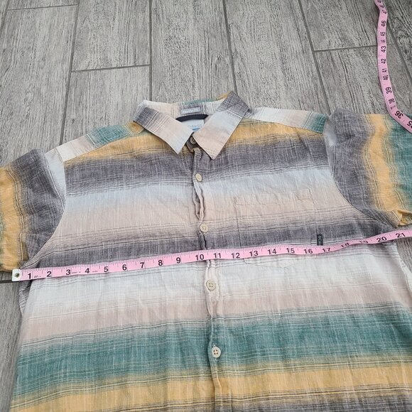 Columbia young mens collared button down surfer style short sleeve shirt size M - Picture 6 of 9